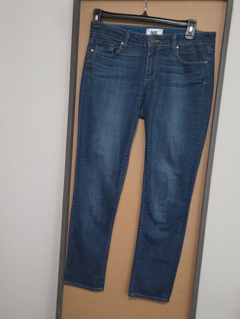 Cotton blend denim jeans, Paige straight leg
